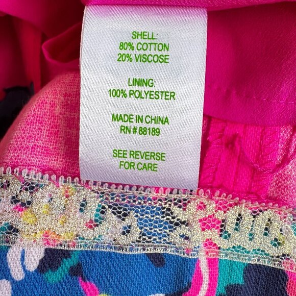 Lilly Pulitzer Kirkland Mambo Dress Bright Fuchsia with Blue Flowers Size 4 NWOT - Picture 10 of 11